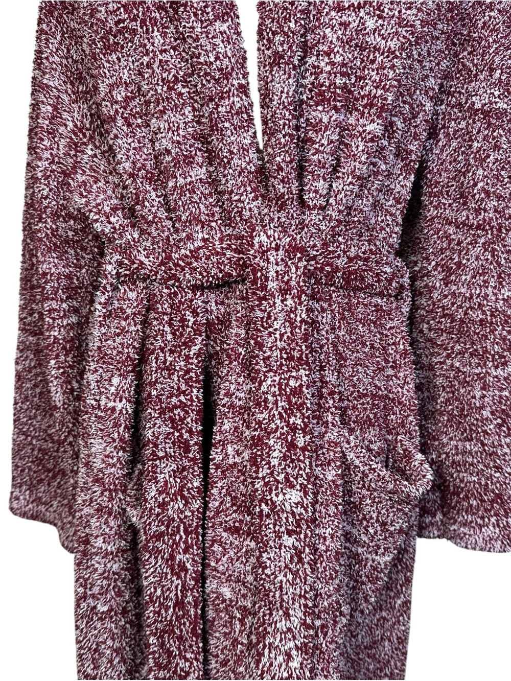 Barefoot Dreams CozyChic Robe Women’s Sz 1 Small Red Marled Soft Lounge Belted - Picture 4 of 12